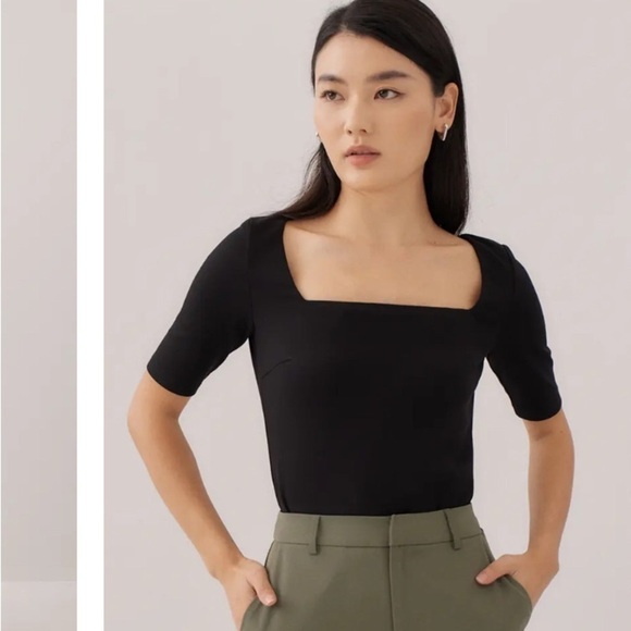 Love Bonito Tegan Stretch Fitted Square Neck Top size 12 - Picture 1 of 7